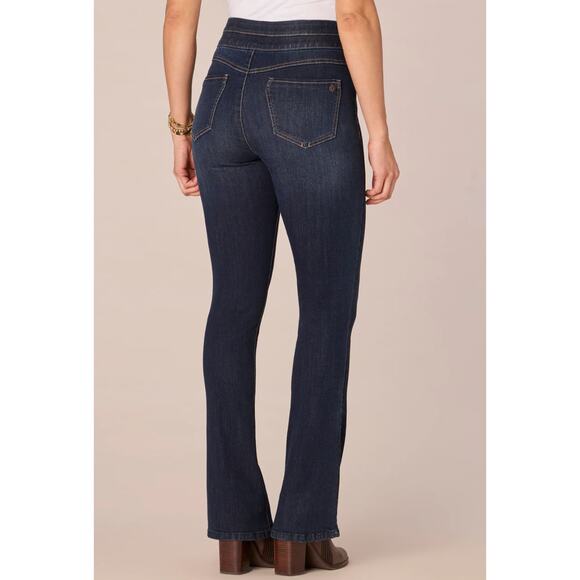 Democracy "Ab"solution Indigo High Rise Itty Bitty Boot Glider Jeans Size 16 - Picture 2 of 11